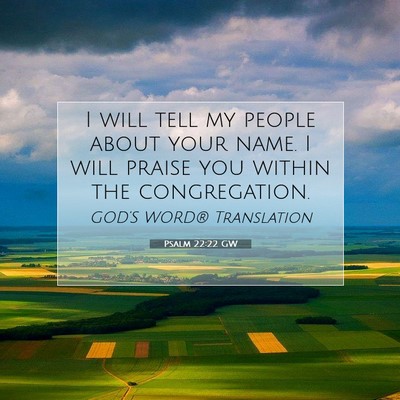 Picture 07 - Psalm 22:22 GW - I will tell my people about your name. I will - Bible Verse Picture