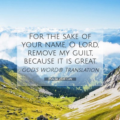 Picture 07 - Psalm 25:11 GW - For the sake of your name, O Lord, remove my - Bible Verse Picture
