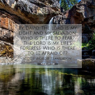 Picture 07 - Psalm 27:1 GW - By David. The Lord is my light and my salvation. - Bible Verse Picture