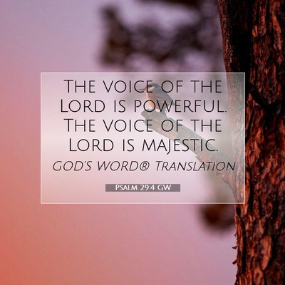 Picture 07 - Psalm 29:4 GW - The voice of the Lord is powerful. The voice of - Bible Verse Picture