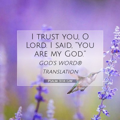 Picture 07 - Psalm 31:14 GW - I trust you, O Lord. I said, “You are my - Bible Verse Picture
