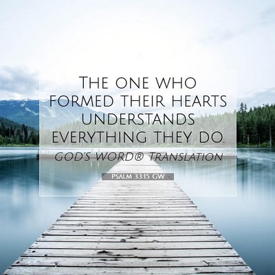 Picture 07 - Psalm 33:15 GW - The one who formed their hearts understands - Bible Verse Picture