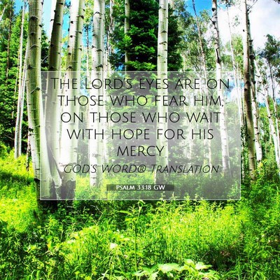 Picture 07 - Psalm 33:18 GW - The Lord’s eyes are on those who fear him, on - Bible Verse Picture