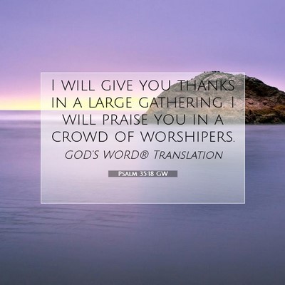 Picture 07 - Psalm 35:18 GW - I will give you thanks in a large gathering. I - Bible Verse Picture