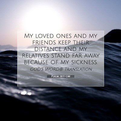 Picture 07 - Psalm 38:11 GW - My loved ones and my friends keep their distance - Bible Verse Picture