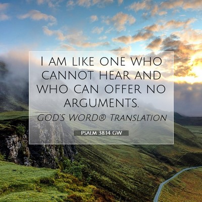 Picture 07 - Psalm 38:14 GW - I am like one who cannot hear and who can offer - Bible Verse Picture