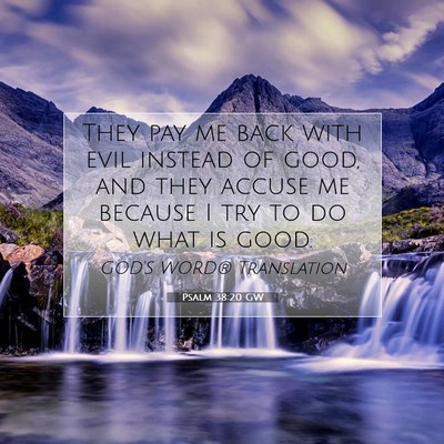 Picture 07 - Psalm 38:20 GW - They pay me back with evil instead of good, and - Bible Verse Picture