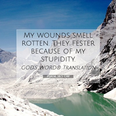 Picture 07 - Psalm 38:5 GW - My wounds smell rotten. They fester because of my - Bible Verse Picture