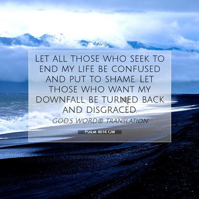 Picture 07 - Psalm 40:14 GW - Let all those who seek to end my life be confused - Bible Verse Picture