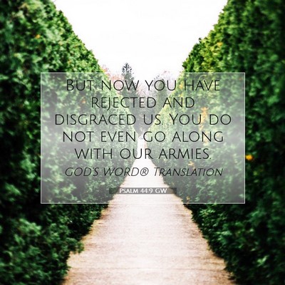 Picture 07 - Psalm 44:9 GW - But now you have rejected and disgraced us. You - Bible Verse Picture