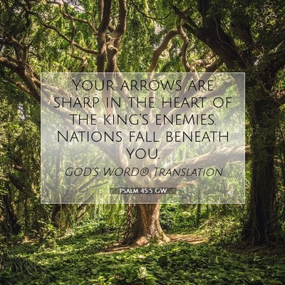 Picture 07 - Psalm 45:5 GW - Your arrows are sharp in the heart of the - Bible Verse Picture