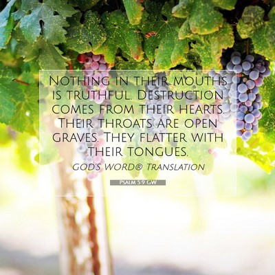 Picture 07 - Psalm 5:9 GW - Nothing in their mouths is truthful. Destruction - Bible Verse Picture
