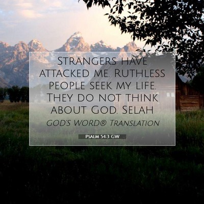 Picture 07 - Psalm 54:3 GW - Strangers have attacked me. Ruthless people seek - Bible Verse Picture