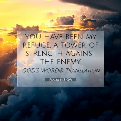 Picture 07 - Psalm 61:3 GW - You have been my refuge, a tower of strength - Bible Verse Picture