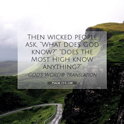 Picture 07 - Psalm 73:11 GW - Then wicked people ask, “What does God know?” - Bible Verse Picture