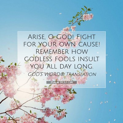 Picture 07 - Psalm 74:22 GW - Arise, O God! Fight for your own cause! Remember - Bible Verse Picture