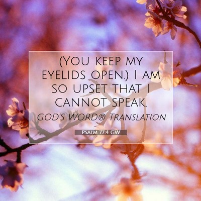Picture 07 - Psalm 77:4 GW - (You keep my eyelids open.) I am so upset that I - Bible Verse Picture