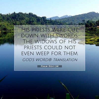 Picture 07 - Psalm 78:64 GW - His priests were cut down with swords. The widows - Bible Verse Picture