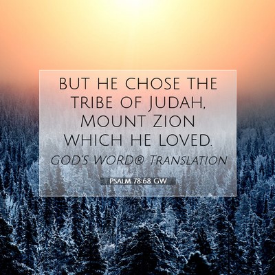 Picture 07 - Psalm 78:68 GW - but he chose the tribe of Judah, Mount Zion which - Bible Verse Picture
