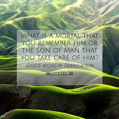 Picture 07 - Psalm 8:4 GW - what is a mortal that you remember him or the Son - Bible Verse Picture