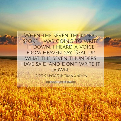 Picture 07 - Revelation 10:4 GW - When the seven thunders spoke, I was going to - Bible Verse Picture