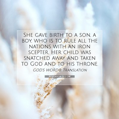 Picture 07 - Revelation 12:5 GW - She gave birth to a son, a boy, who is to rule - Bible Verse Picture