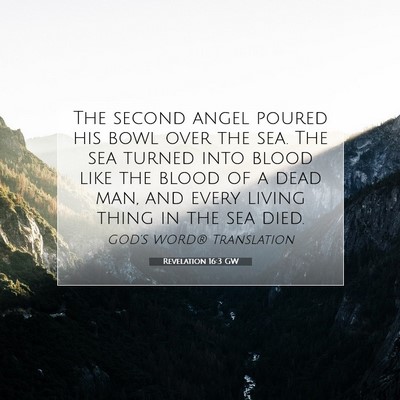 Picture 07 - Revelation 16:3 GW - The second angel poured his bowl over the sea. - Bible Verse Picture