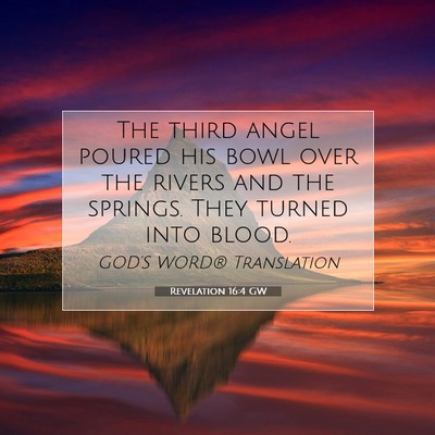 Picture 07 - Revelation 16:4 GW - The third angel poured his bowl over the rivers - Bible Verse Picture