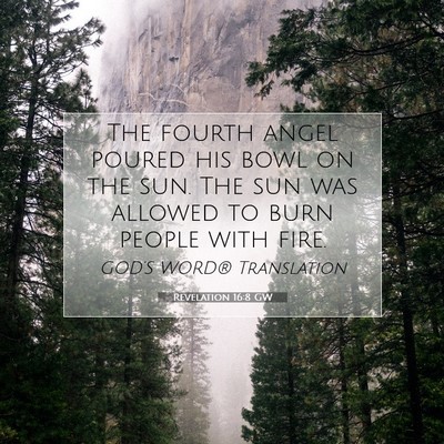 Picture 07 - Revelation 16:8 GW - The fourth angel poured his bowl on the sun. The - Bible Verse Picture