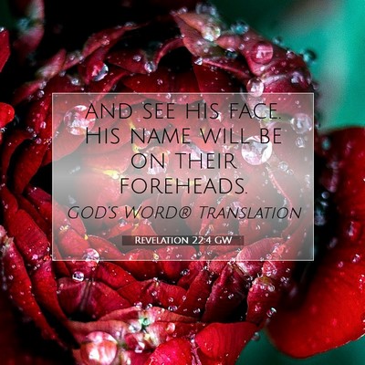 Picture 07 - Revelation 22:4 GW - and see his face. His name will be on their - Bible Verse Picture