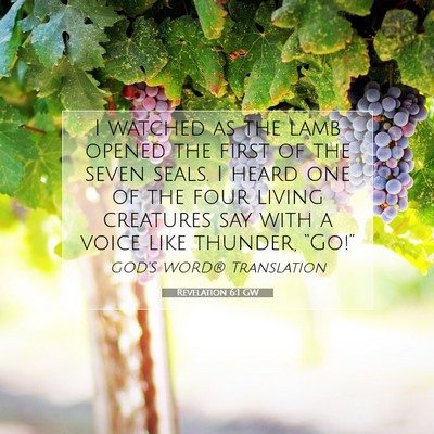 Picture 07 - Revelation 6:1 GW - I watched as the lamb opened the first of the - Bible Verse Picture