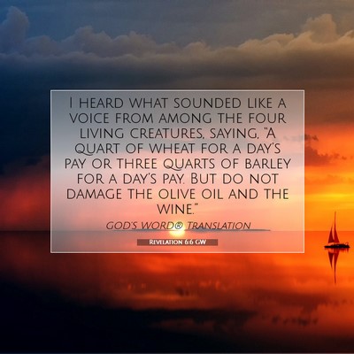 Picture 07 - Revelation 6:6 GW - I heard what sounded like a voice from among the - Bible Verse Picture