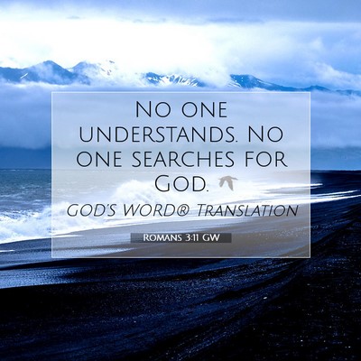 Picture 07 - Romans 3:11 GW - No one understands. No one searches for - Bible Verse Picture