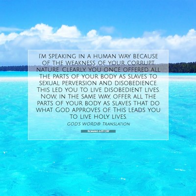 Picture 07 - Romans 6:19 GW - I’m speaking in a human way because of the - Bible Verse Picture