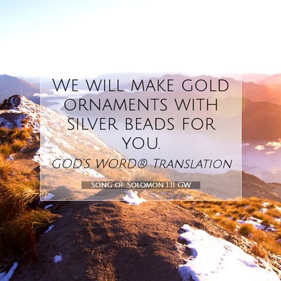 Picture 07 - Song of Solomon 1:11 GW - We will make gold ornaments with silver beads for - Bible Verse Picture