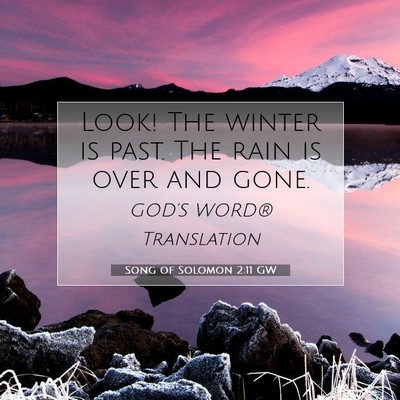 Picture 07 - Song of Solomon 2:11 GW - Look! The winter is past. The rain is over and - Bible Verse Picture