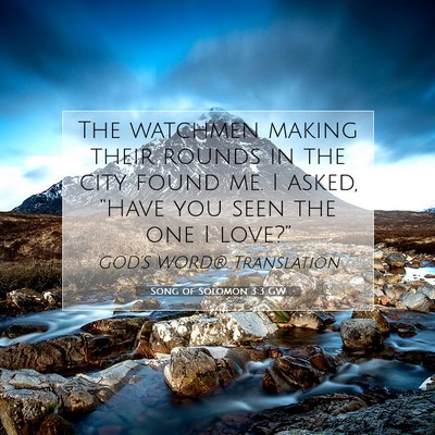 Picture 07 - Song of Solomon 3:3 GW - The watchmen making their rounds in the city - Bible Verse Picture