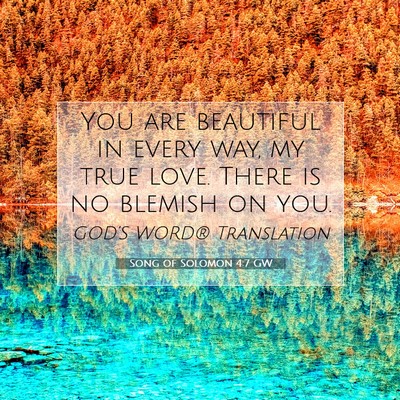 Picture 07 - Song of Solomon 4:7 GW - You are beautiful in every way, my true love. - Bible Verse Picture