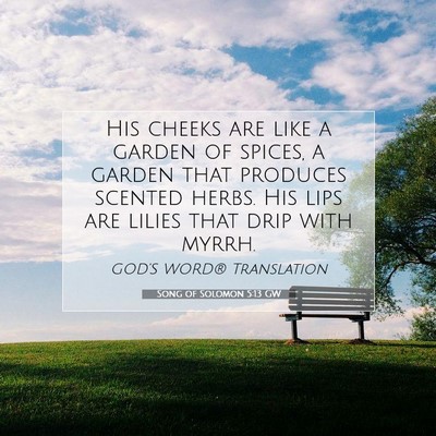Picture 07 - Song of Solomon 5:13 GW - His cheeks are like a garden of spices, a garden - Bible Verse Picture