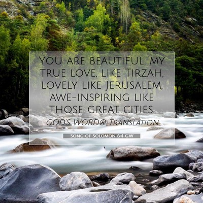 Picture 07 - Song of Solomon 6:4 GW - You are beautiful, my true love, like Tirzah, - Bible Verse Picture