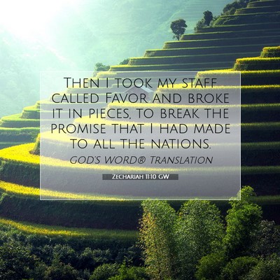 Picture 07 - Zechariah 11:10 GW - Then I took my staff called Favor and broke it in - Bible Verse Picture