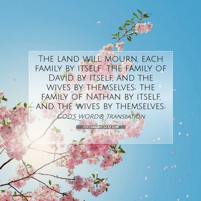 Picture 07 - Zechariah 12:12 GW - The land will mourn, each family by itself: the - Bible Verse Picture