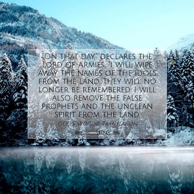 Picture 07 - Zechariah 13:2 GW - “On that day,” declares the Lord of Armies, - Bible Verse Picture