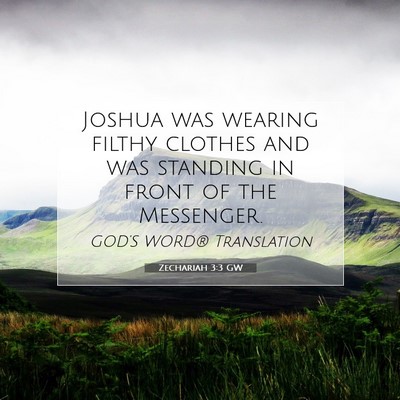 Picture 07 - Zechariah 3:3 GW - Joshua was wearing filthy clothes and was - Bible Verse Picture
