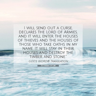 Picture 07 - Zechariah 5:4 GW - I will send out a curse, declares the Lord of - Bible Verse Picture