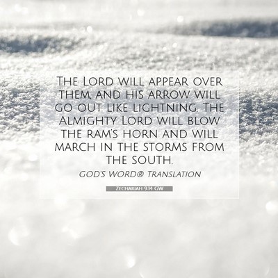 Picture 07 - Zechariah 9:14 GW - The Lord will appear over them, and his arrow - Bible Verse Picture
