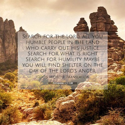 Picture 07 - Zephaniah 2:3 GW - Search for the Lord, all you humble people in the - Bible Verse Picture