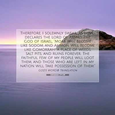 Picture 07 - Zephaniah 2:9 GW - Therefore, I solemnly swear, as I live,” - Bible Verse Picture