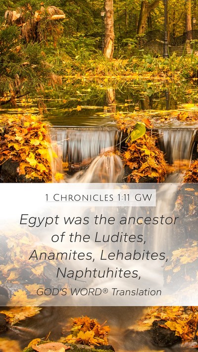 1 Chronicles 1:11 GW Bible Verse Image