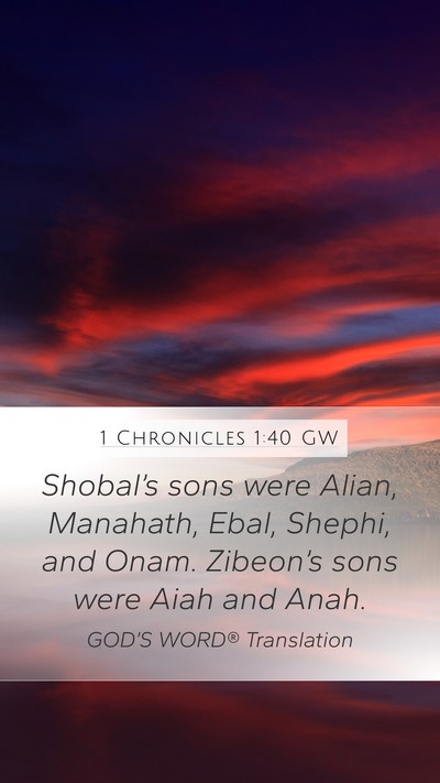 1 Chronicles 1:40 GW Bible Verse Image